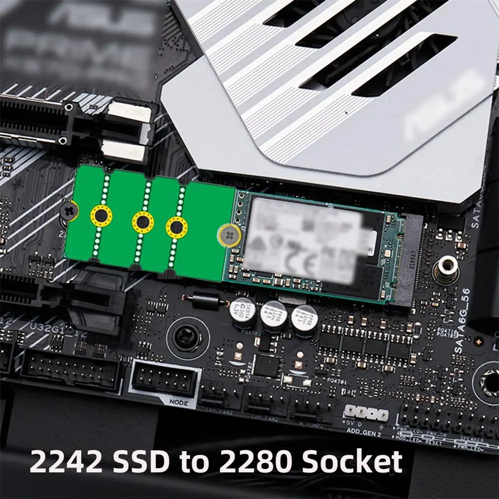 xiwai 2pcs M.2 NGFF NVME Adapter Brackets Support 2230-2280 | Convert & Extend SSD Compatibility - view 8