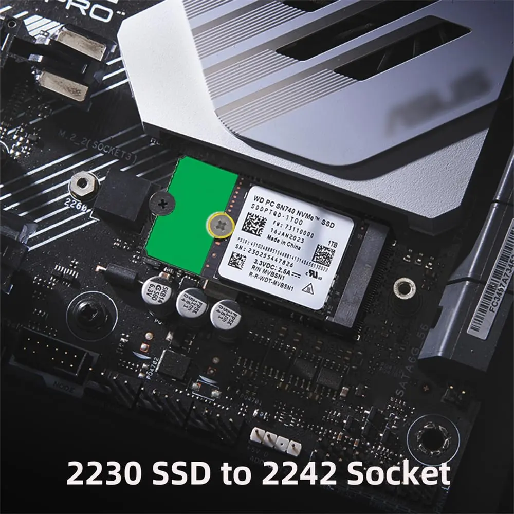 xiwai 2pcs M.2 NGFF NVME Adapter Brackets Support 2230-2280 | Convert & Extend SSD Compatibility - view 9