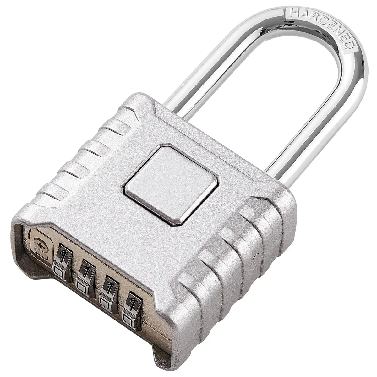 disecu Heavy Duty Long Shackle Combination Lock, 4-Digit Resettable, Weatherproof Outdoor Padlock | 8mm Hardened Stainless Steel Shackle - main product image