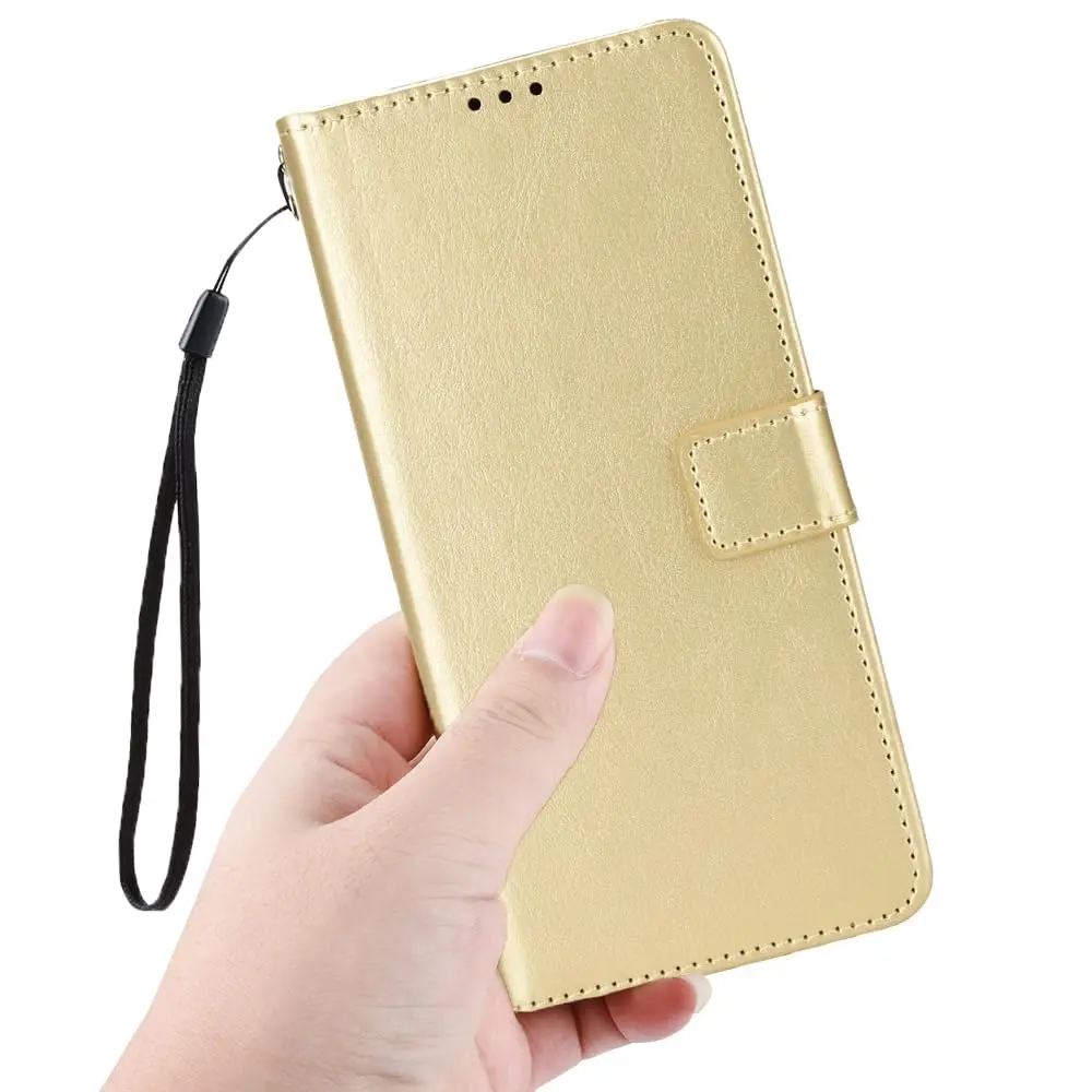 Tuxiwei Wallet Flip Folio Case for OnePlus 12R | Drop-Proof, Shockproof PU Leather, 3 Card Slots, Magnetic Closure, Gold - main product image