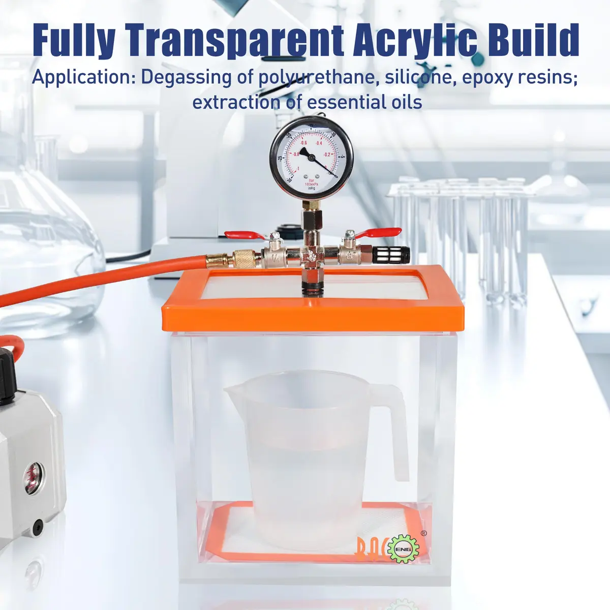 BACOENG 1.5 Gallon Acrylic Vacuum Chamber for Resin & Epoxies | Durable, Transparent, Reusable - view 3