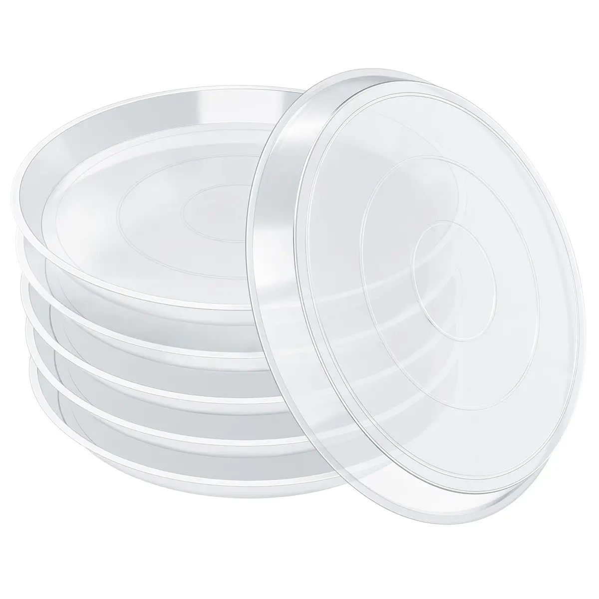 FUIJOL 6 Pack Clear Plant Saucer 4 Inch | Durable Water Catcher for Pots - main product image