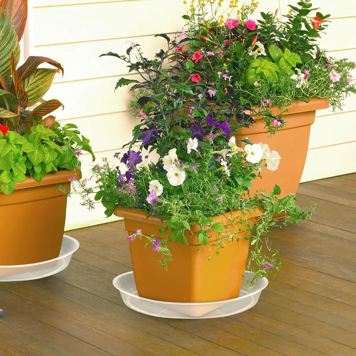 FUIJOL 6 Pack Clear Plant Saucer | Durable Water Catcher for Pots (10") - view 6
