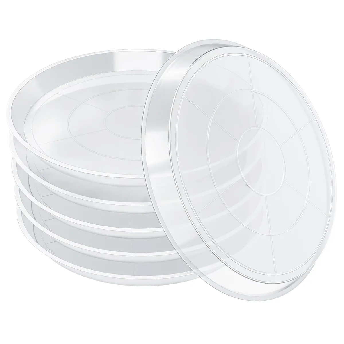 FUIJOL 6 Pack Clear Plant Saucer | Durable 8" Water Catcher for Indoor & Outdoor Pots - main product image