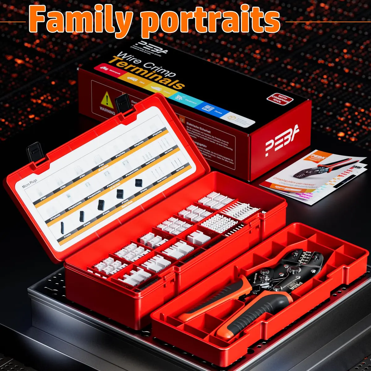 PEBA Ratchet Crimping Tool Kit with Dupont & JST-XH Connectors | AWG 32-20, 2.54mm & 2.5mm - view 8