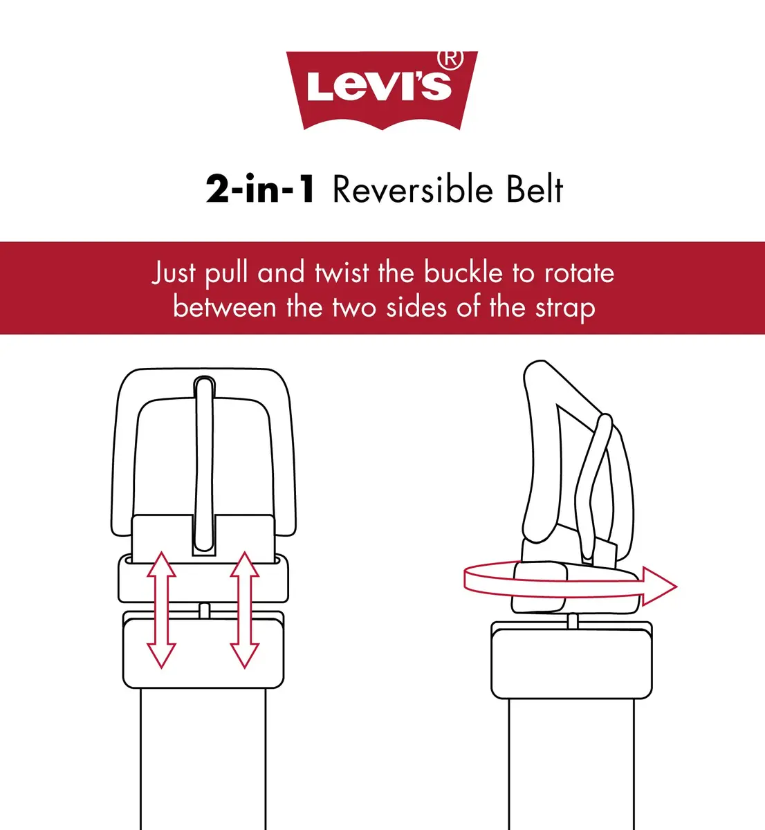 Levi's Reversible Casual Jeans Belt Large (38-40) | Authentic Style & Quality - view 6