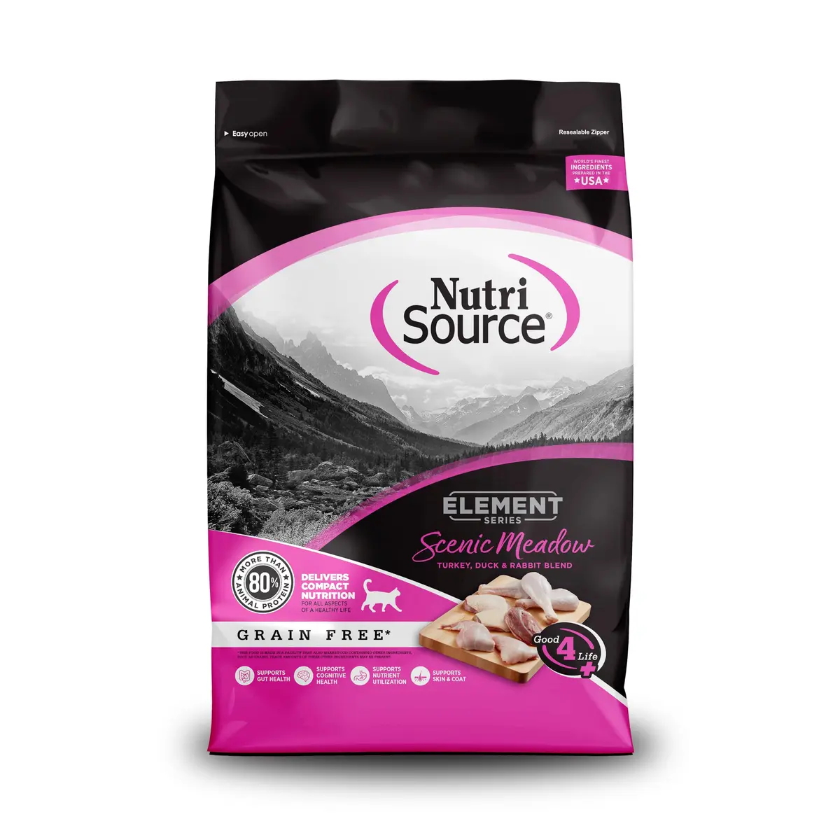NutriSource Element Series Scenic Meadow Grain Free Dry Cat Food | High Protein, All Life Stages, 4 lb - main product image