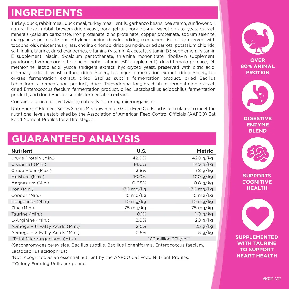 NutriSource Element Series Scenic Meadow Grain Free Dry Cat Food | High Protein, All Life Stages, 4 lb - view 6