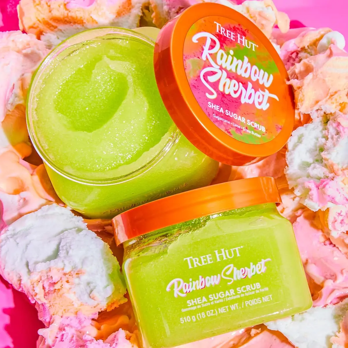 Tree Hut Shea Sugar Scrub, Rainbow Sherbet, 18 fl oz | Nourishing & Exfoliating - view 5