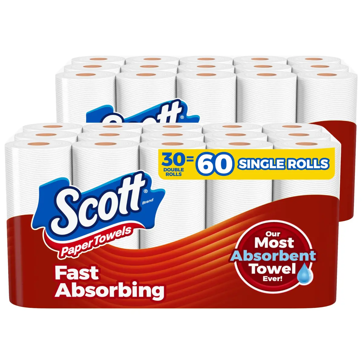 Scott Paper Towels Choose-A-Sheet 30 Double Rolls | Absorbent & Virtually Lint-Free (100 Sheets/roll) - main product image