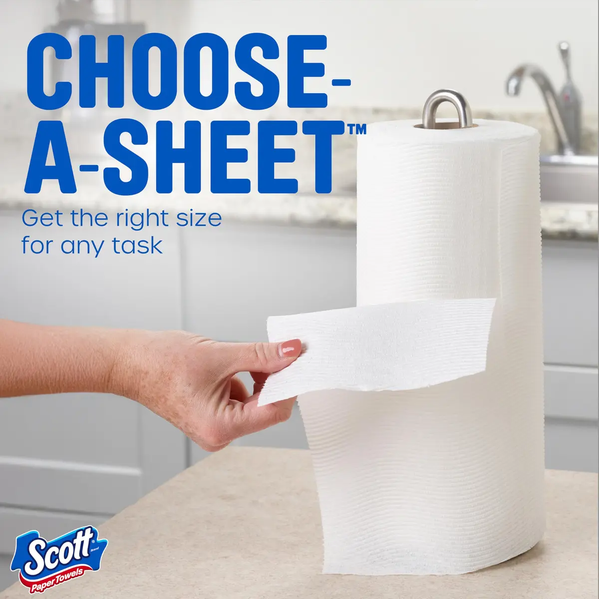 Scott Paper Towels Choose-A-Sheet 30 Double Rolls | Absorbent & Virtually Lint-Free (100 Sheets/roll) - view 9
