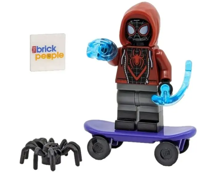 LEGO Superheroes Spider-Man: Miles Morales Minifigure with Skateboard and Web Blasts | Authentic LEGO Character for Kids 6+ - view 2