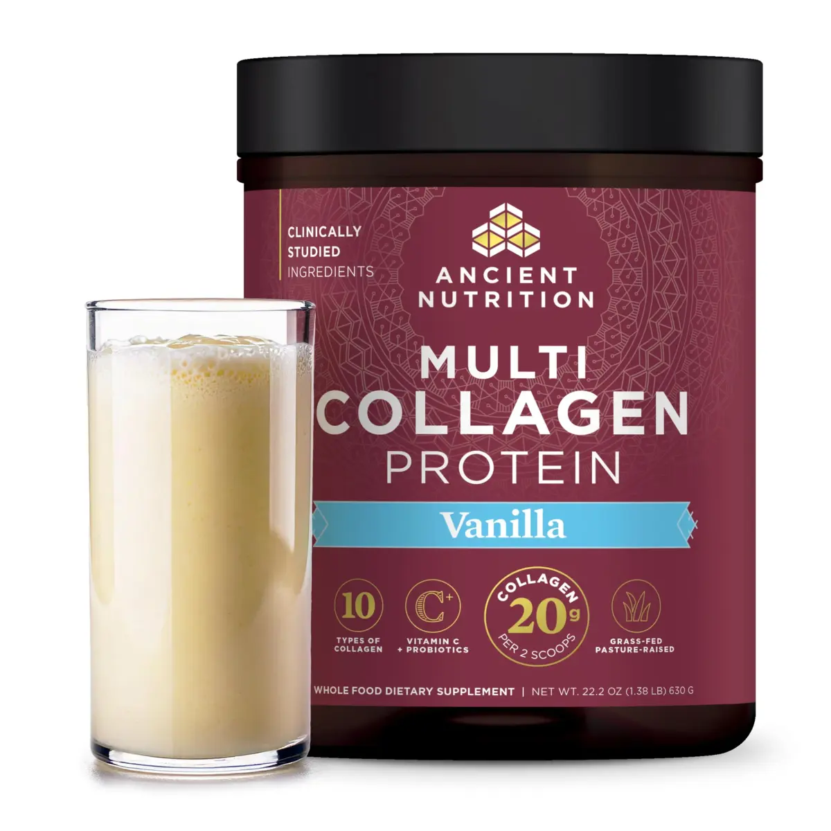 Ancient Nutrition Collagen Peptides Powder Vanilla 60 Servings | Hydrolyzed Collagen for Skin, Joints, Gut Health - main product image