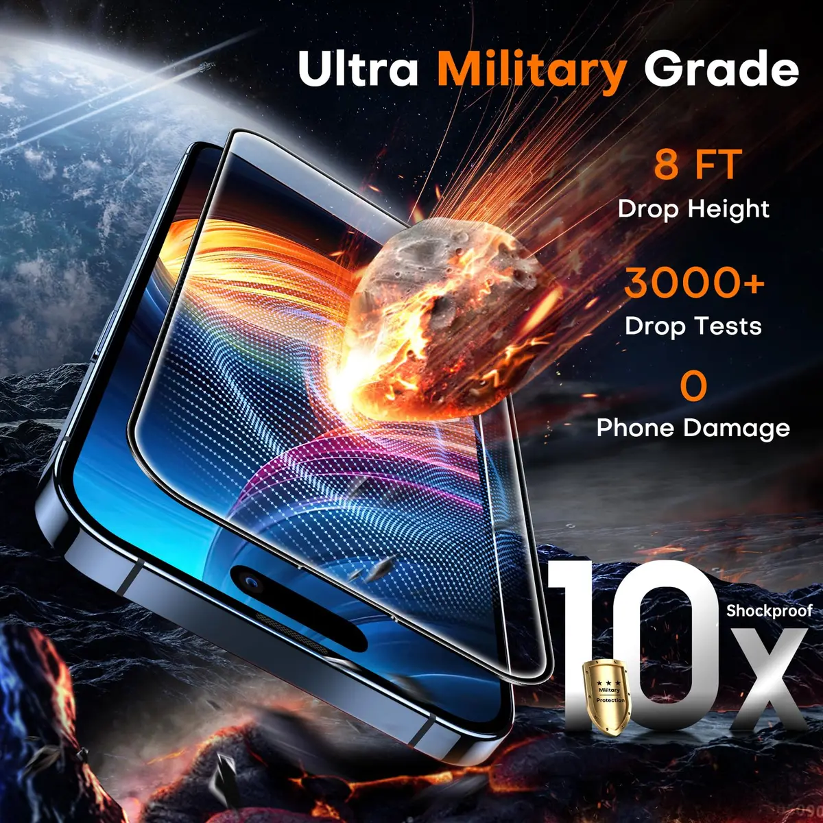 TOCOL iPhone 15 Pro Max Screen Protector | Easy Auto Installation, 9H Shockproof, Scratch-Resistant, Anti-Fingerprint, 2 Pack - view 5