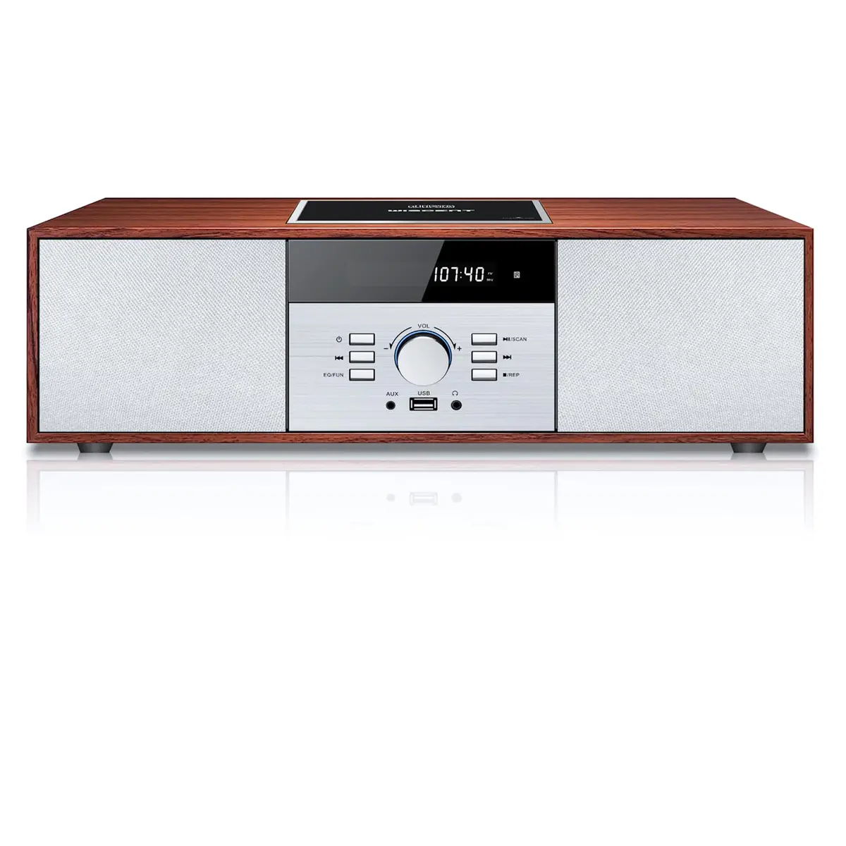 WIITHINK Vintage Style CD Player with Bluetooth, FM Radio, USB, 30W Wood Home HiFi Stereo System | 3.76 kg (8.3 lb) - main product image