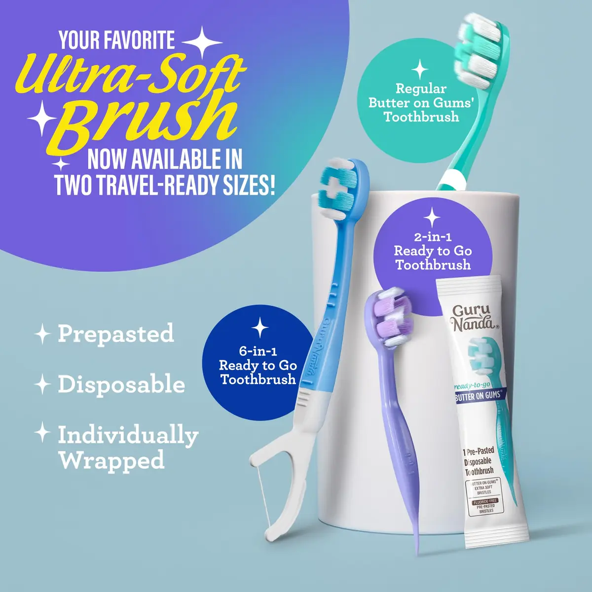 GuruNanda Butter on Gums Toothbrush with Extra Soft Bristles, 2 Count | ADA Accepted for Sensitive Gums - view 9