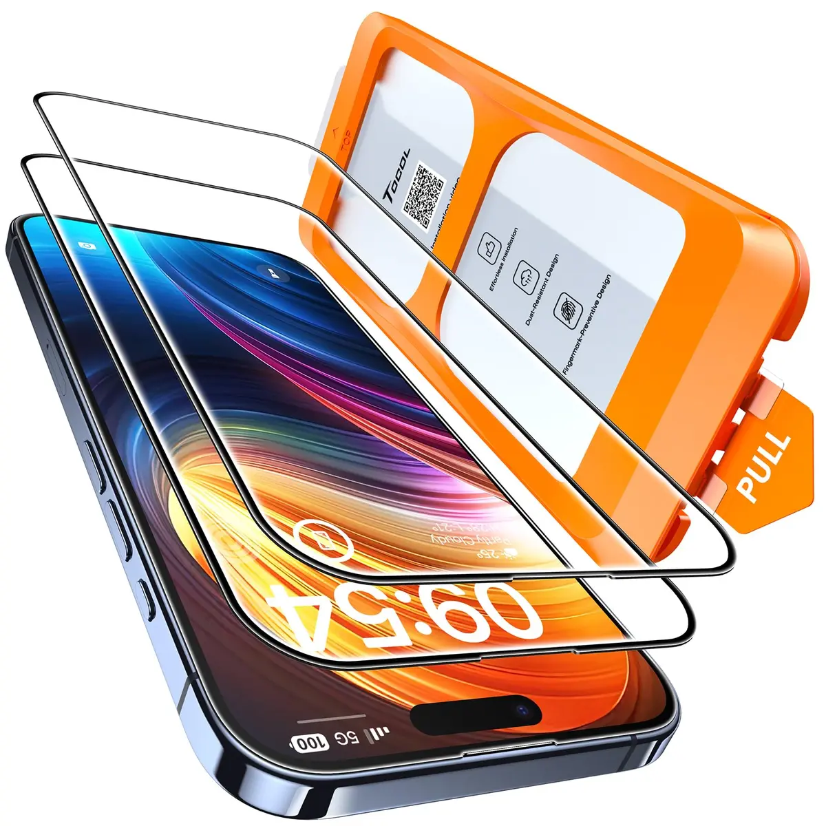 TOCOL iPhone 15 Pro Screen Protector 6.1" | Easy Auto Installation & Impact-Resistant - main product image