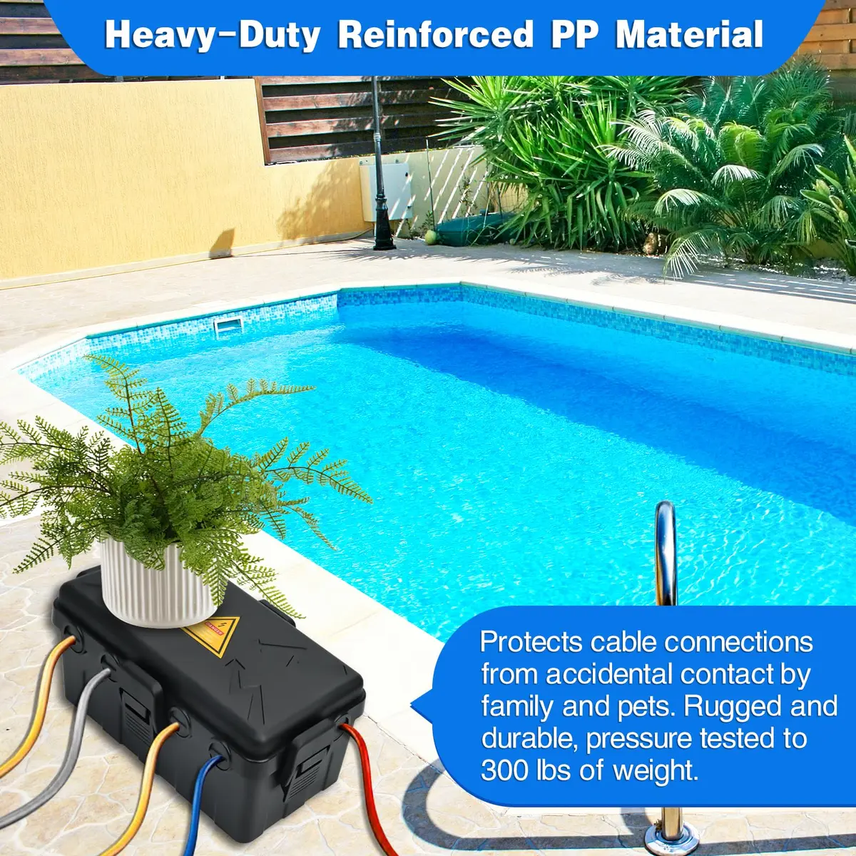 Hrensaw Medium Outdoor Electrical Box 10.6x5.5x4.5inch Waterproof IP54 Black - view 5
