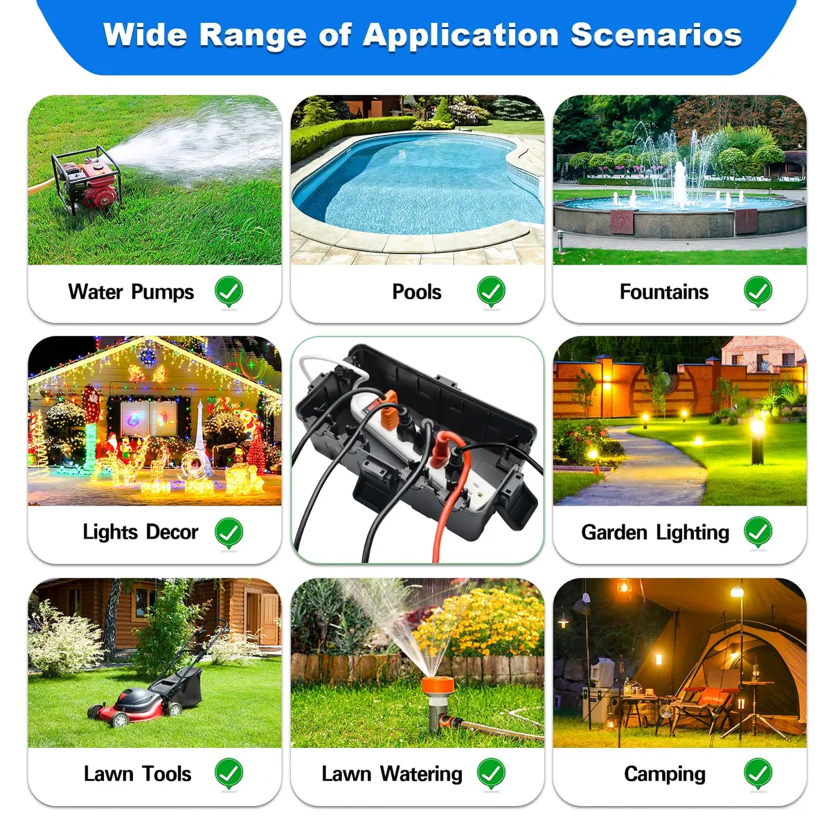 Hrensaw Medium Outdoor Electrical Box 10.6x5.5x4.5inch Waterproof IP54 Black - view 7