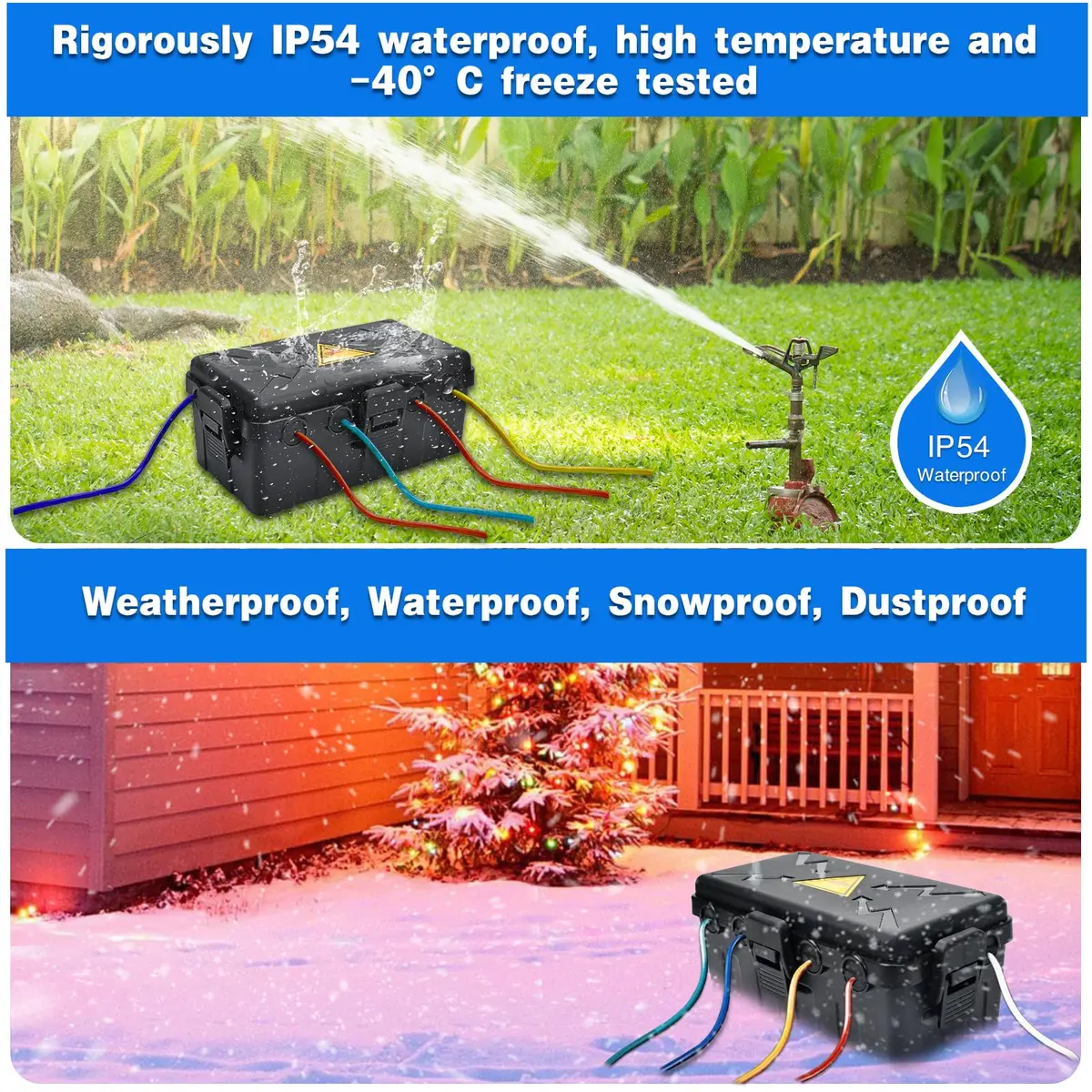 Hrensaw Medium Outdoor Electrical Box 10.6x5.5x4.5inch Waterproof IP54 Black - view 4