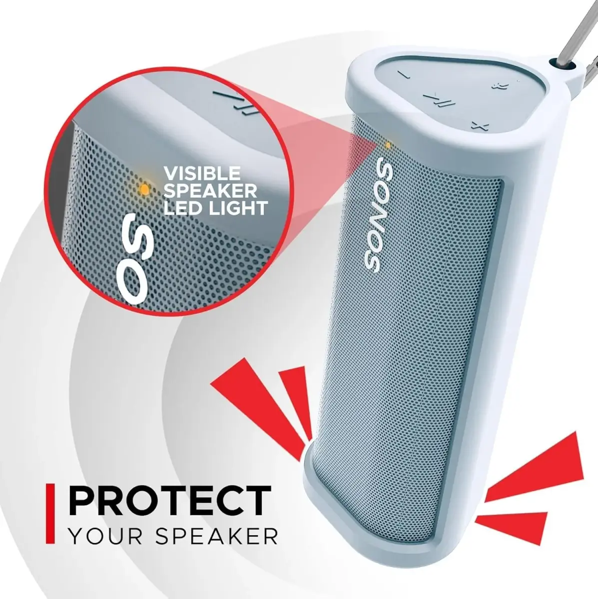 Sound Bass Heavy Duty Protective Silicone Carrying Case for Sonos Roam 2 | Blue, 159g (0.35lb) - view 2