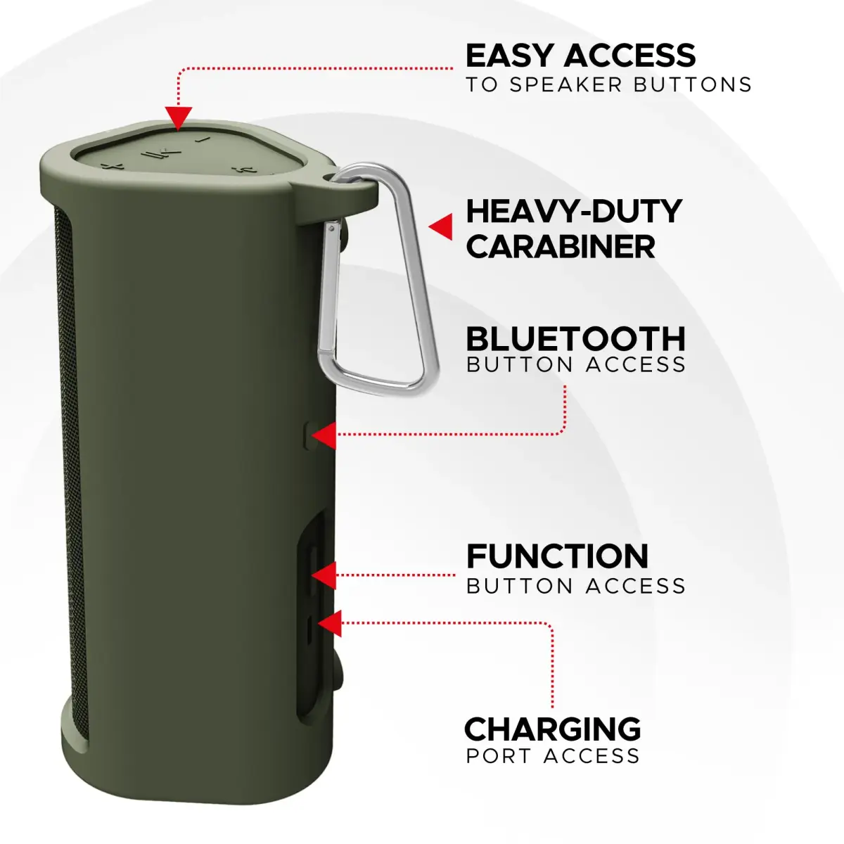 Sound Bass Heavy Duty Protective Carrying Case for Sonos Roam 2 | Green, 159g (0.35 lb) - view 6