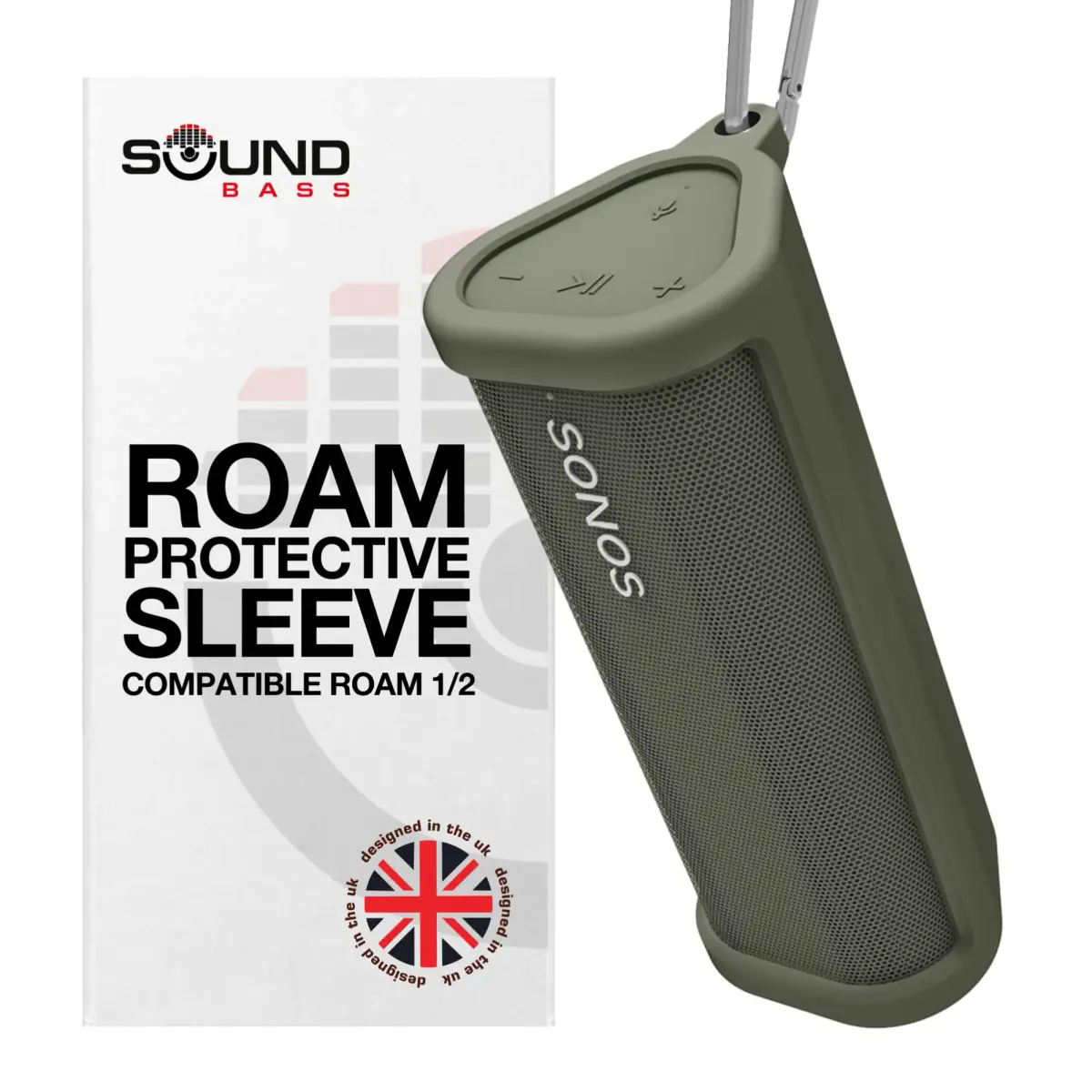 Sound Bass Heavy Duty Protective Carrying Case for Sonos Roam 2 | Green, 159g (0.35 lb) - main product image