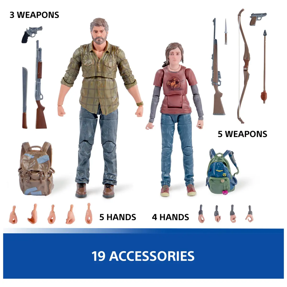 PlayStation The Last of Us Joel & Ellie 6" Deluxe Figure 2-Pack | Collectible Action Figures with 30+ Articulation Points - view 5