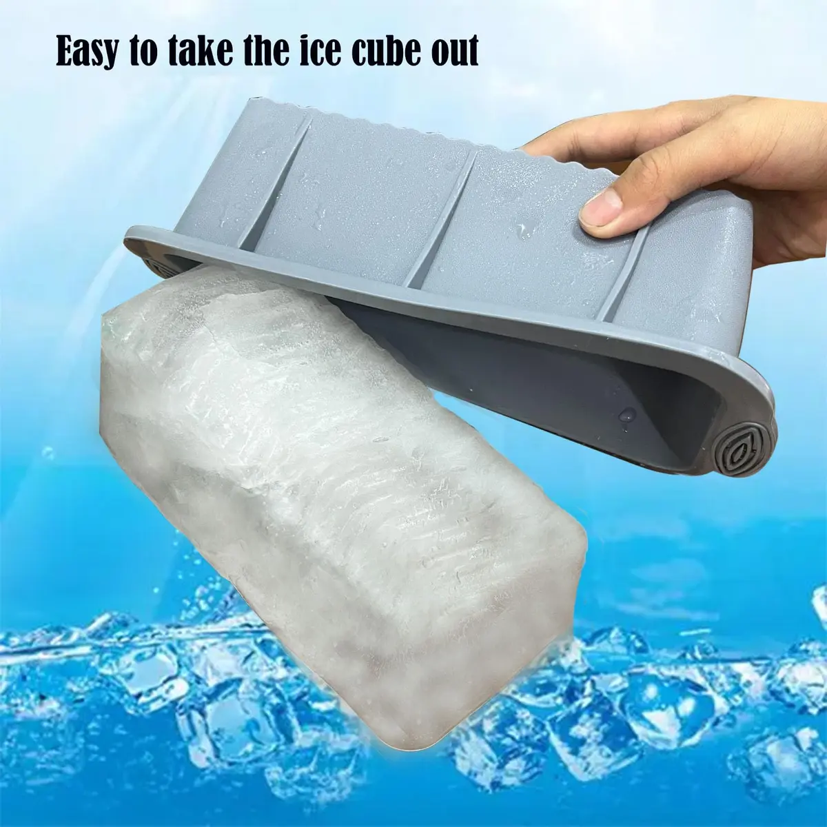 YINOWON Extra Large Silicone Ice Block Mold 8.5 x 4.5 x 2.5 inches | Large Ice Cubes for Cold Plunge & Bath - view 3