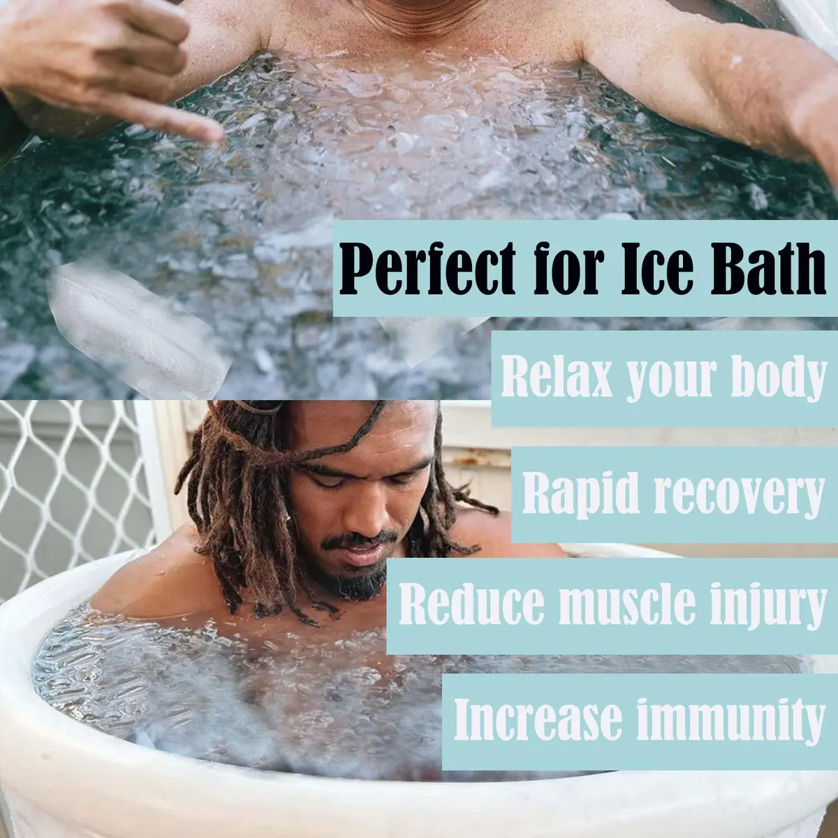 YINOWON Extra Large Silicone Ice Block Mold 8.5 x 4.5 x 2.5 inches | Large Ice Cubes for Cold Plunge & Bath - view 4