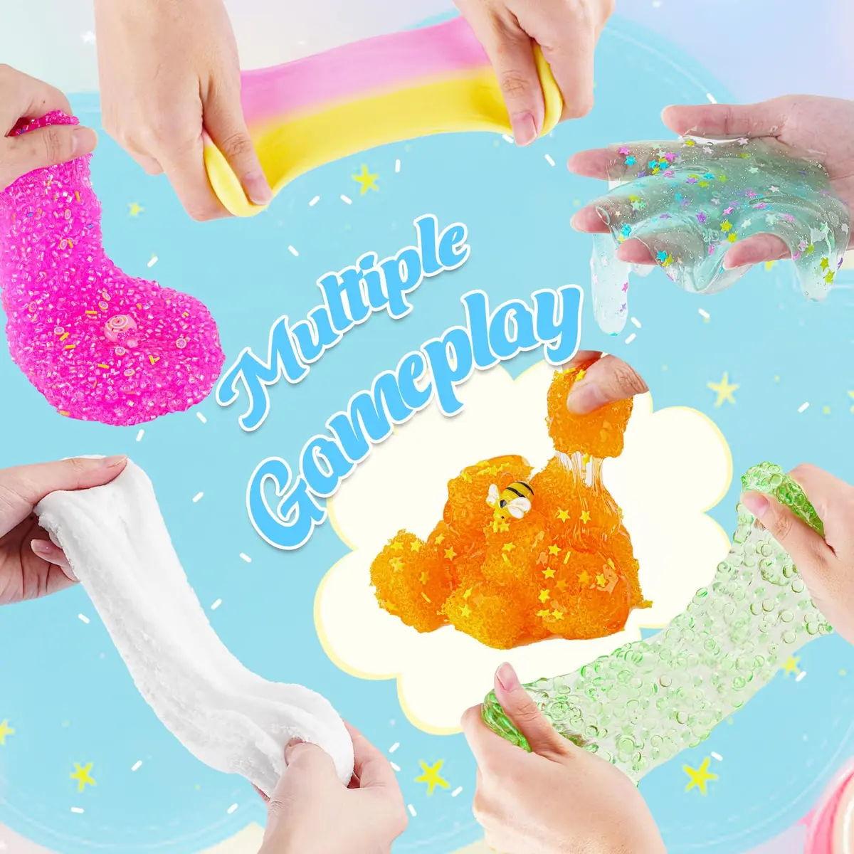 Okaybee Slime Variety Pack 8 x 100ml (800ml Total) | Non-Toxic & ASTM-Tested for Kids - view 6