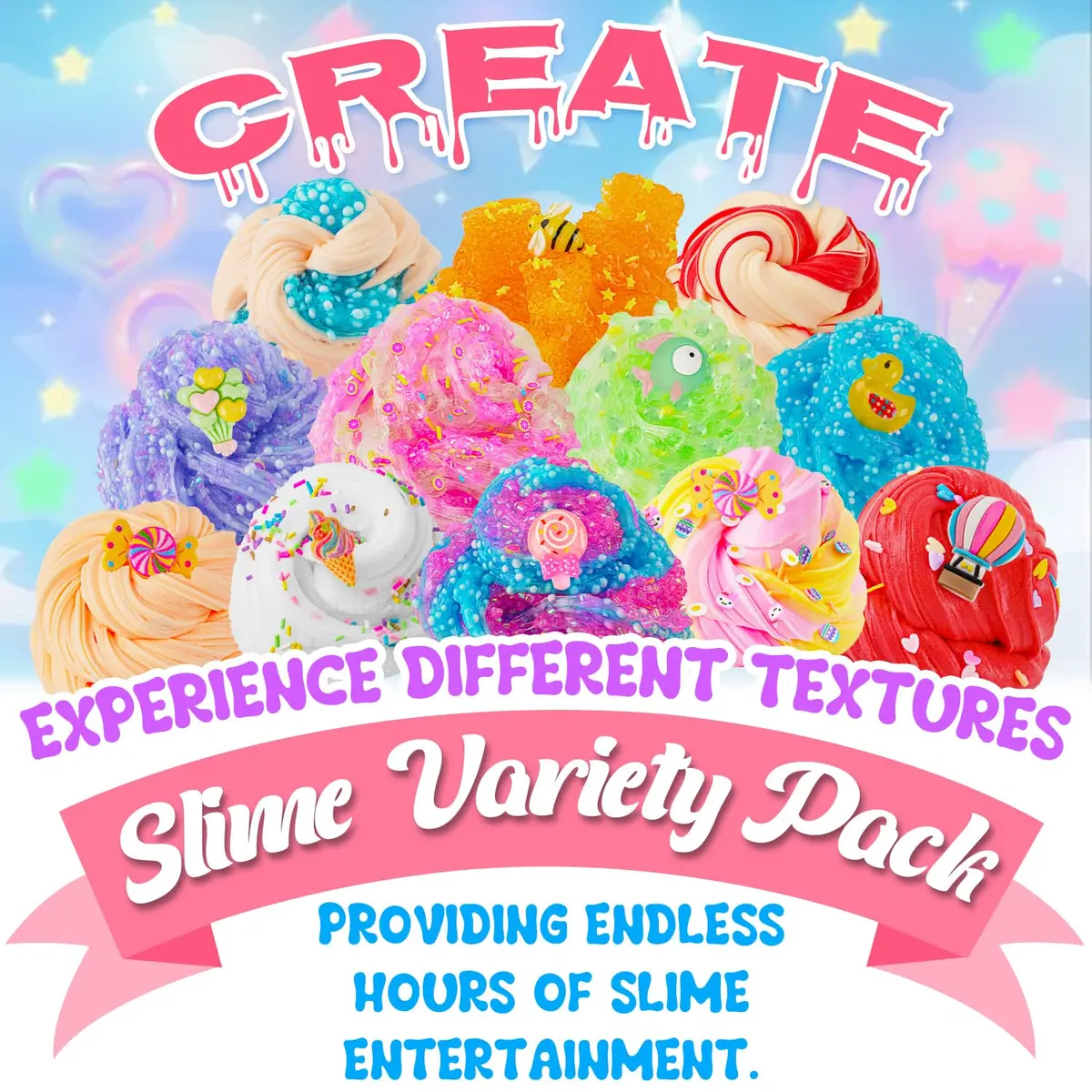 Okaybee Slime Variety Pack 8 x 100ml (800ml Total) | Non-Toxic & ASTM-Tested for Kids - view 8