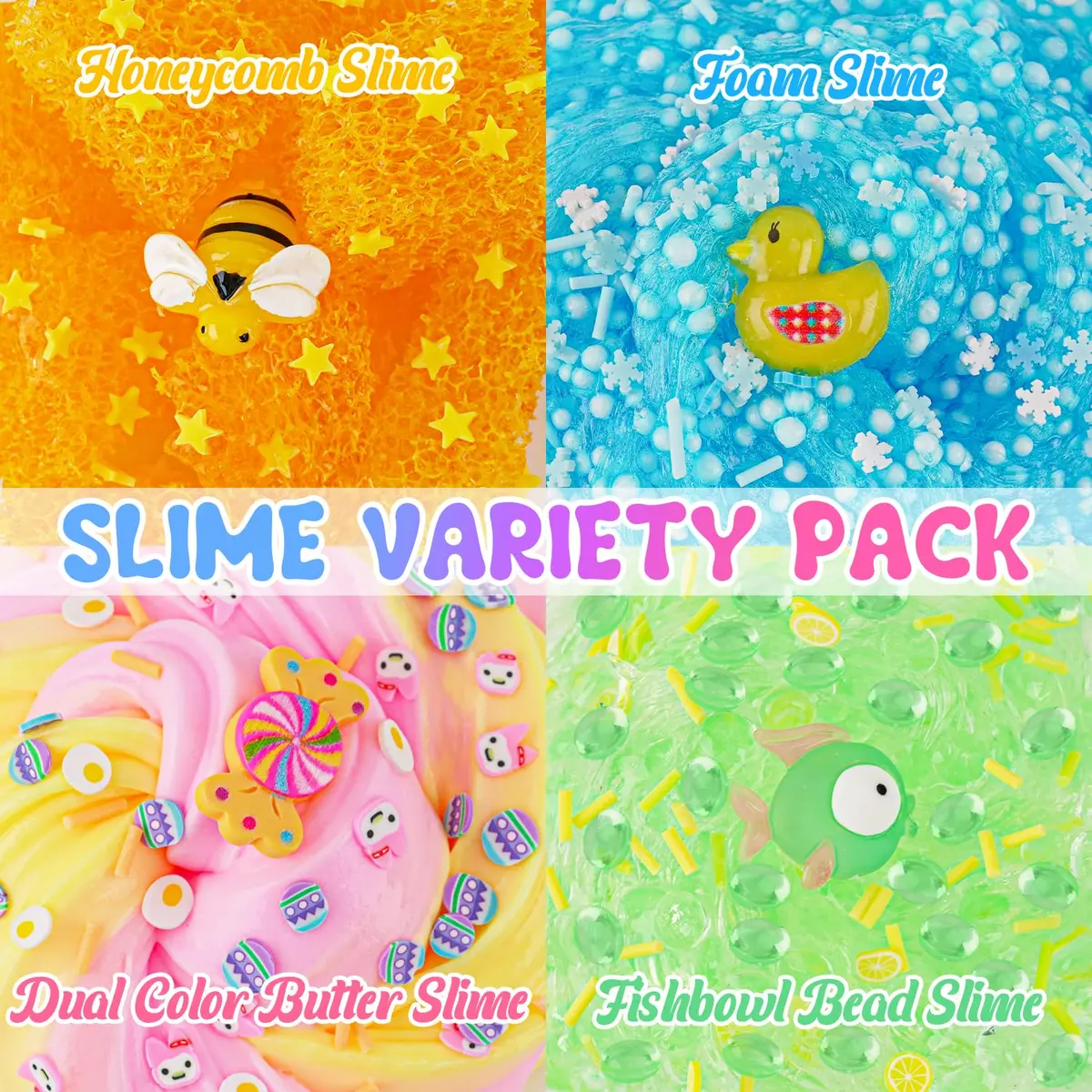 Okaybee Slime Variety Pack 8 x 100ml (800ml Total) | Non-Toxic & ASTM-Tested for Kids - view 2