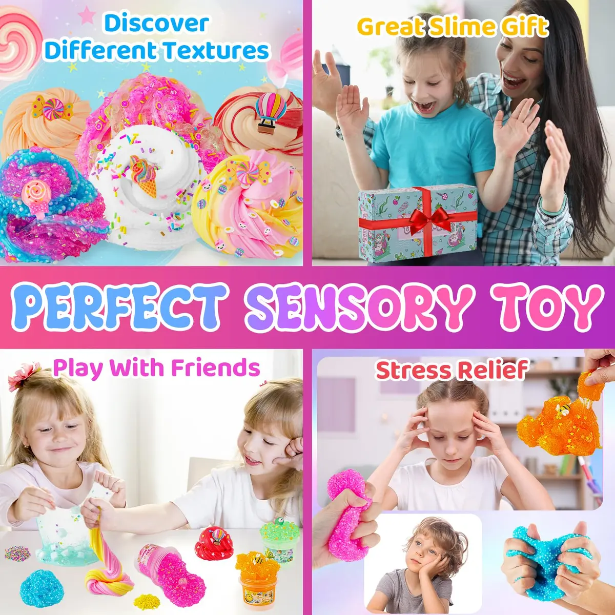 Okaybee Slime Variety Pack 8 x 100ml (800ml Total) | Non-Toxic & ASTM-Tested for Kids - view 4