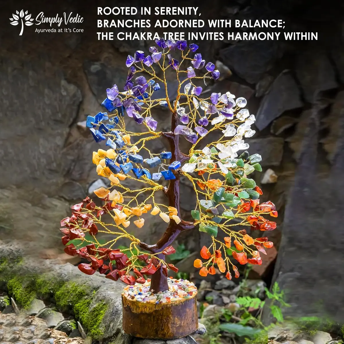 Simply Vedic 7 Chakra Healing Crystals Tree of Life | 26cm (10.2 inches) Tall - view 9