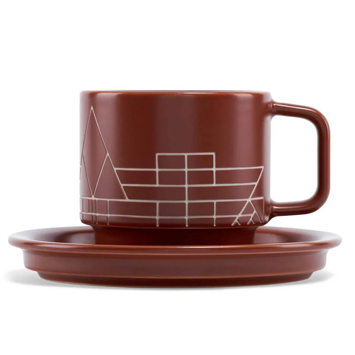 Tea Forte Terra Frank Lloyd Wright Porcelain Café Cup with Lid | 8oz Elegant Teacup for Tea Lovers - main product image