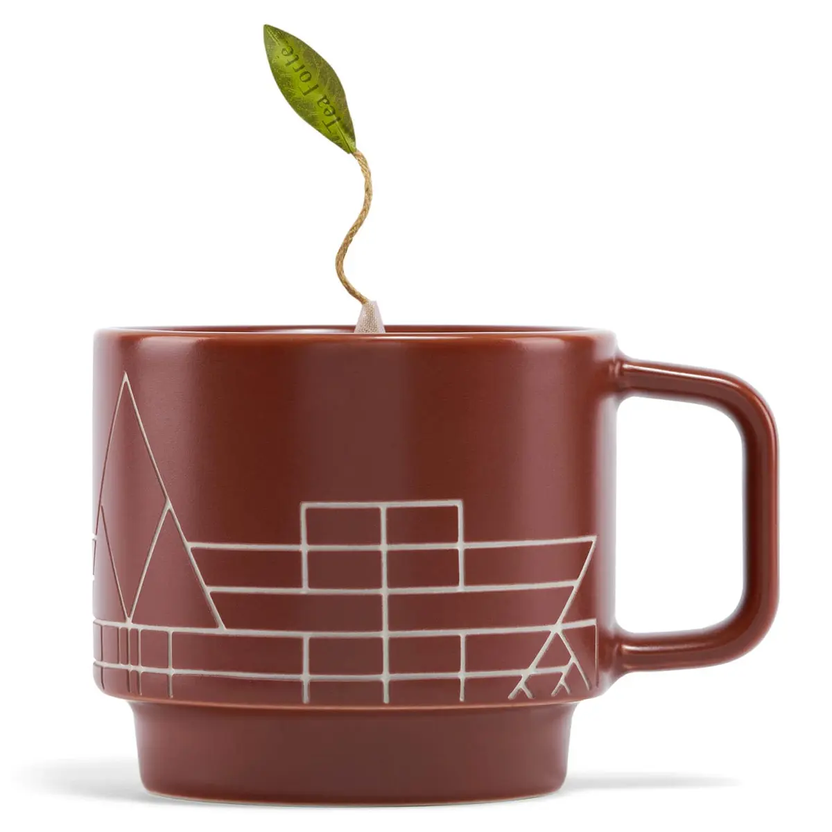 Tea Forte Terra Frank Lloyd Wright Porcelain Café Cup with Lid | 8oz Elegant Teacup for Tea Lovers - view 4