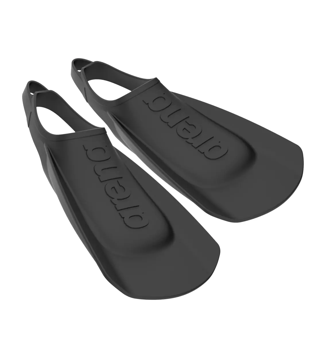 Arena Unisex Adult Lightweight Swim Training Fins for Men and Women Silicone Short Blade Flippers Open Heel Design, Black, 24-27 cm (9.5-10.5) - main product image