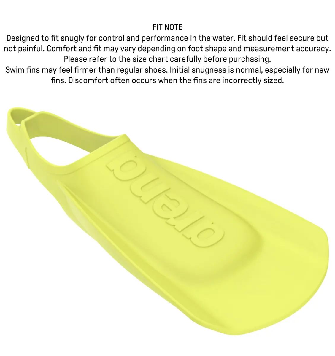 Arena Unisex Adult Training Swim Fins Short Blade Open Heel Silicone Flippers, Lime, 25-27cm (6-7 US) | Power & Technique Enhancement - view 5