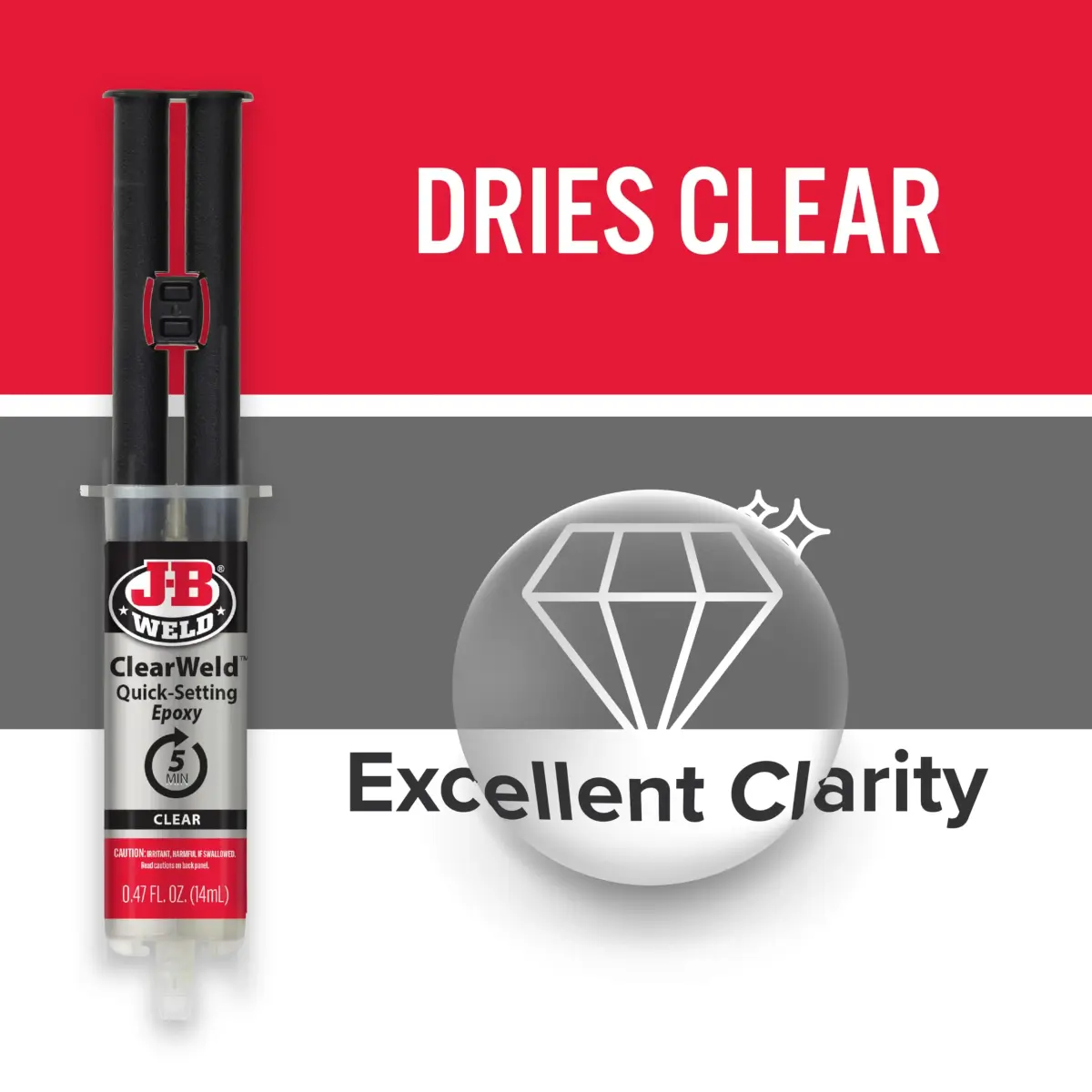 J-B Weld ClearWeld 5 Minute Epoxy 14ml (0.94 Fl Oz) 2-Pack | Strong, Clear, Fast-Setting Adhesive - view 2