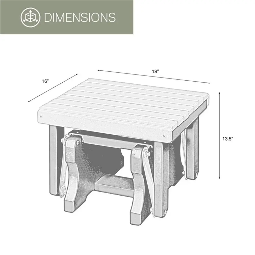 American Furniture Classics Model 601CTB Gliding Ottoman in Cedar and Tudor Brown | Heavy-Duty Coastal Design - view 3