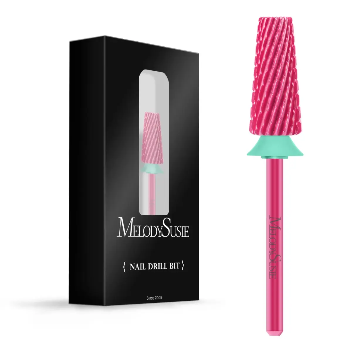 MelodySusie Professional 5 in 1 Nail Drill Bits Set, 3/32'' Carbide Tungsten, Pink Blossom | Manicure Pedicure Cuticle Gel Polishing - main product image