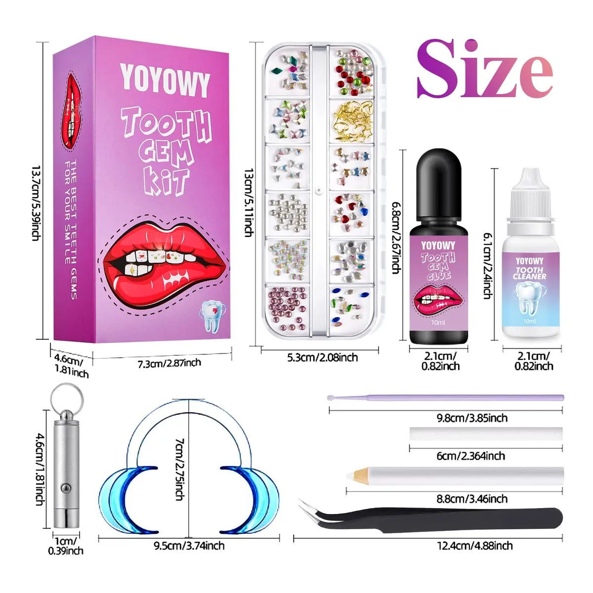 YOYOWY Tooth Gem Kit,Teeth Jewelry Kit with Glue and Light,Teeth Gems Kit for Teeth,Professional DIY Tooth Gem Kit,Crystal Smile Gems - view 7