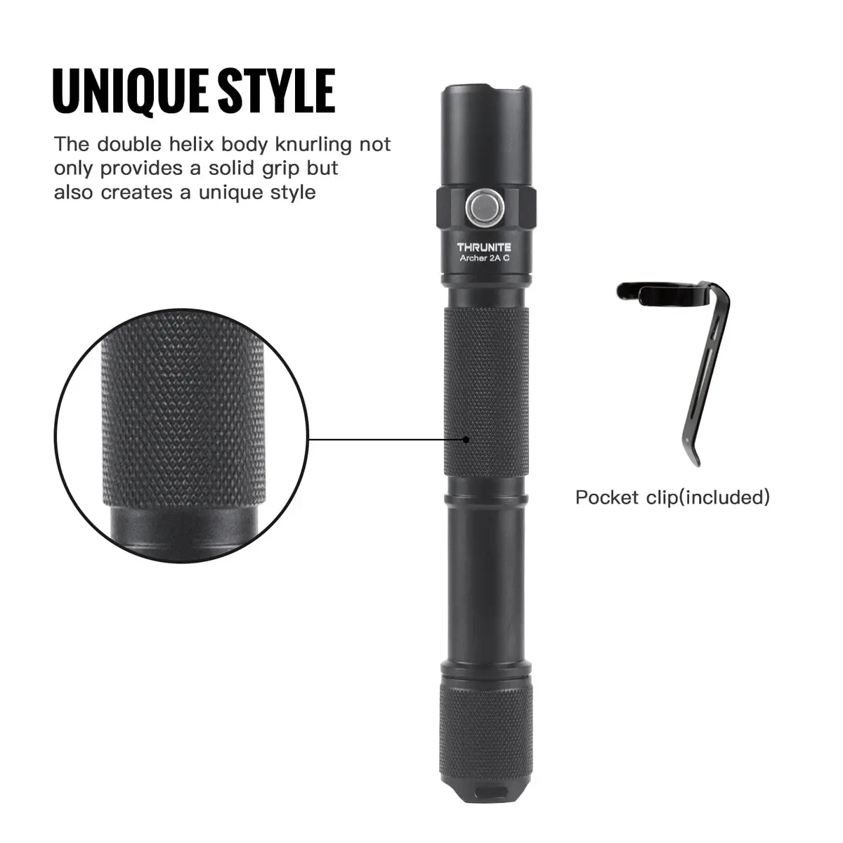 ThruNite Archer 2A C LED Rechargeable Flashlight 1018 Lumens | Waterproof, USB-C, Dual Switch - view 9
