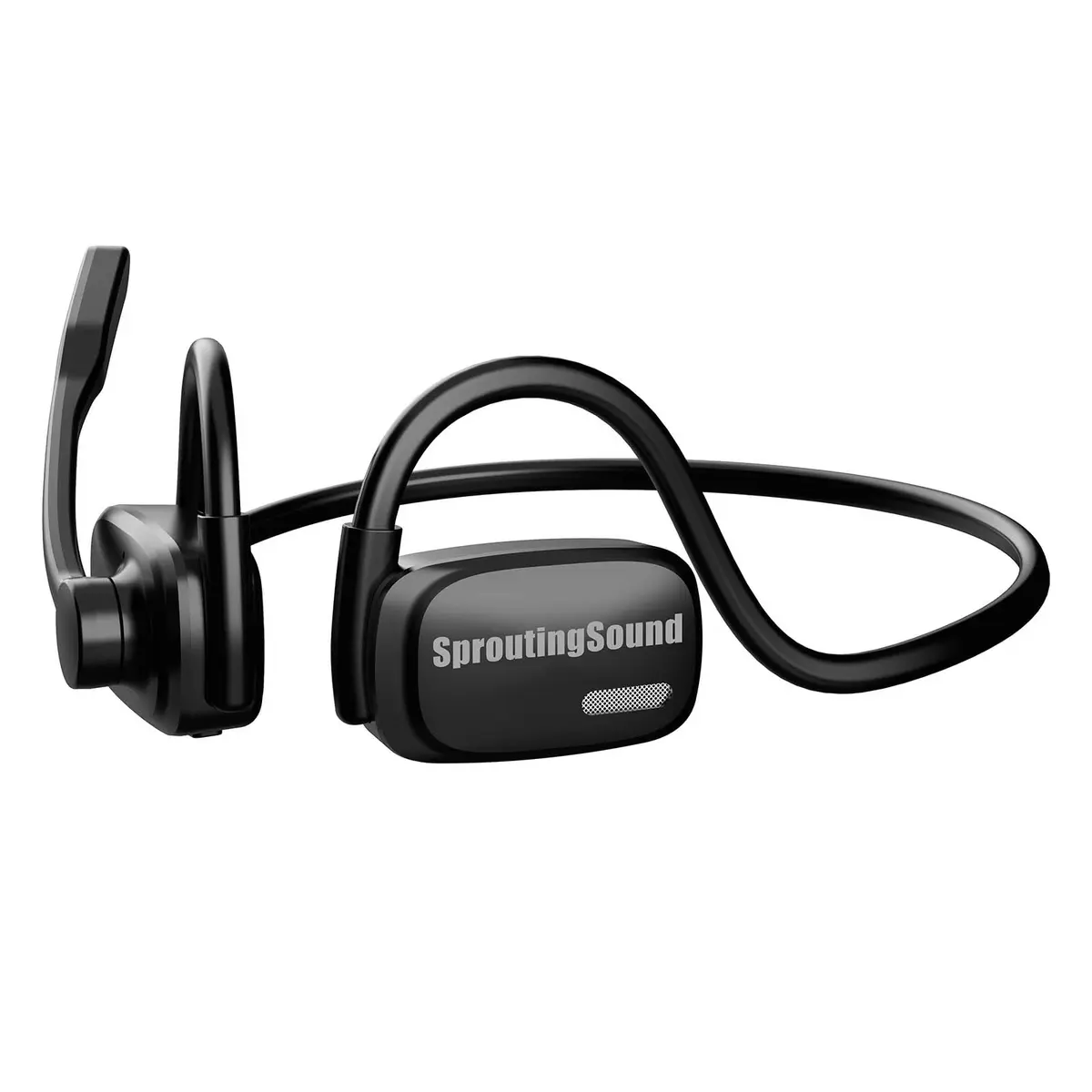 SproutingSound Open Ear Bluetooth Headphones Black | Noise Cancelling Mic, 12H Play - view 8
