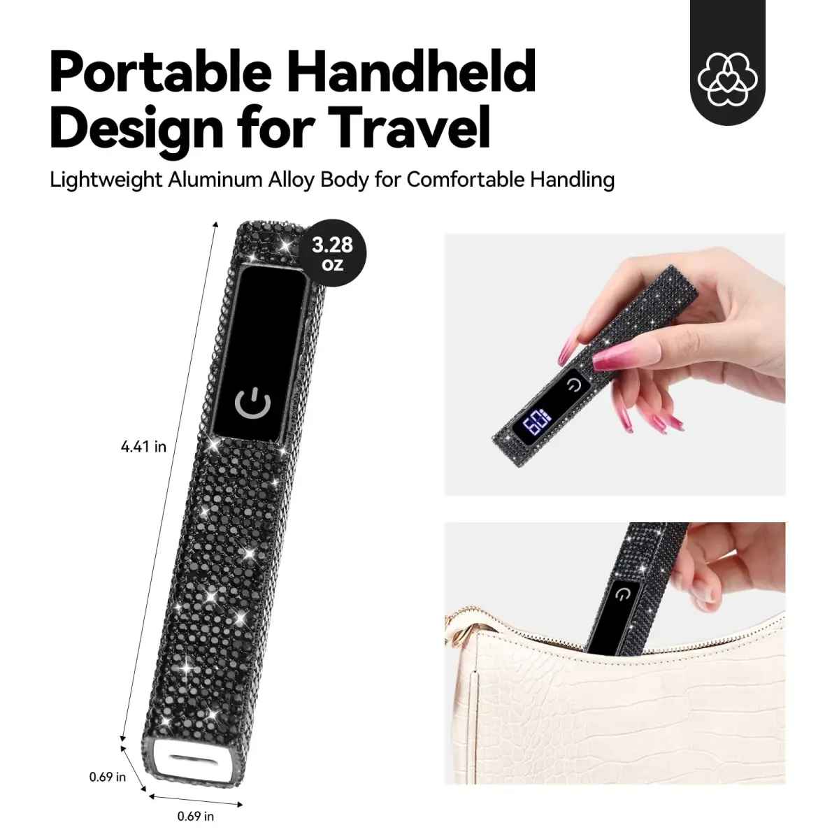 SAVILAND Mini Handheld UV Nail Lamp 12W Black Diamond | 10s Flash Cure Cordless Rechargeable - view 7
