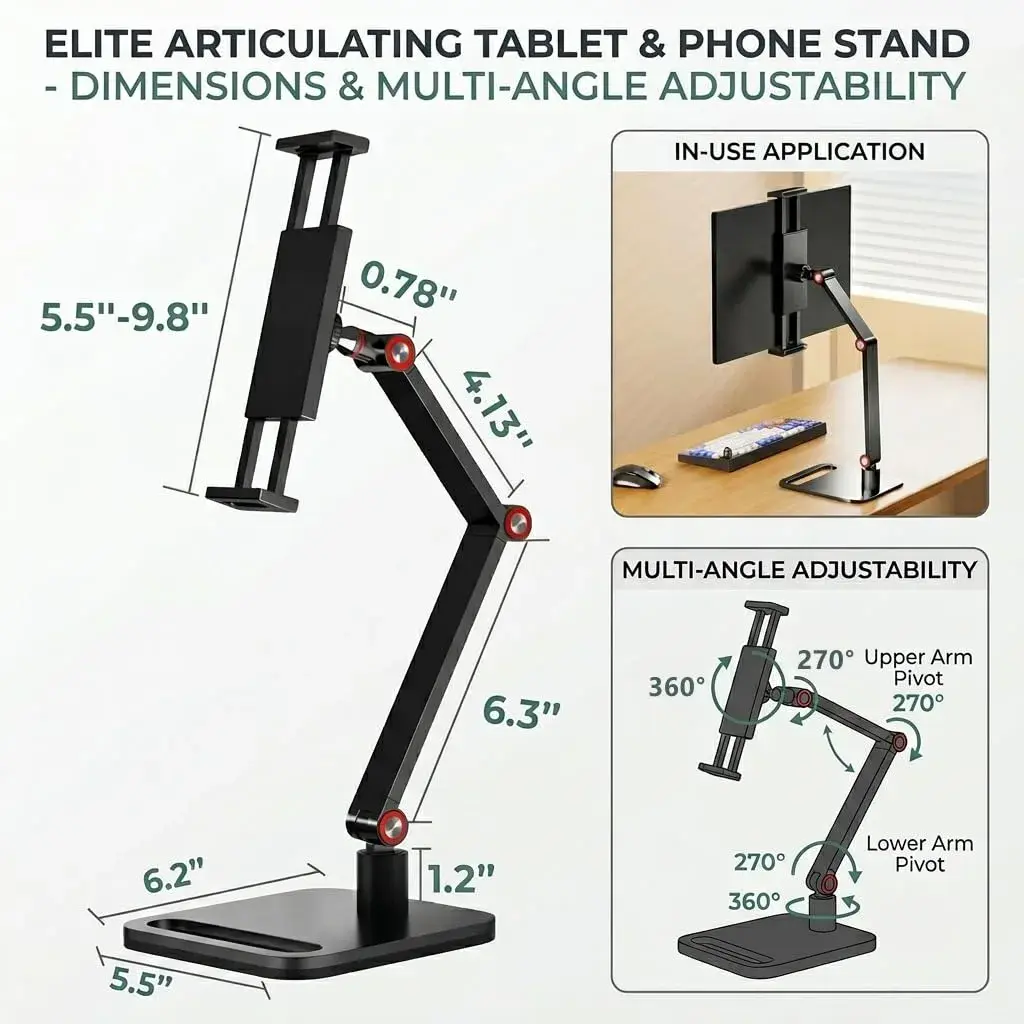 AiFeelife Portable Monitor Holder for 12-17.3 Inch Screen Desk Holder | Heavy Duty Aluminum Metal - view 7