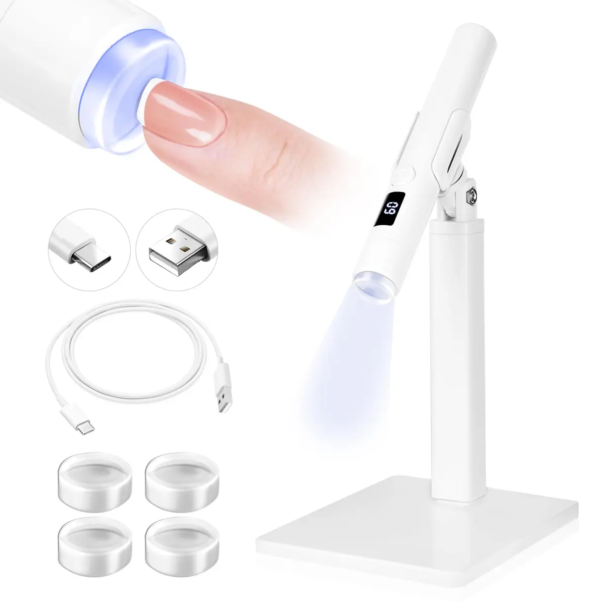 SAVILAND Flash Cure Nail Lamp U V Light for Gel Nails with Magnetic Stand 156 g (0.132 kg) | 8S Fast Cure - main product image