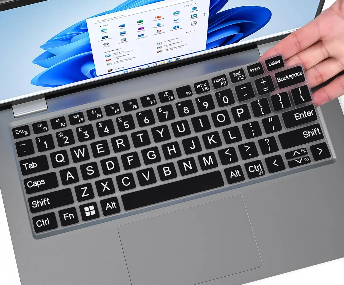 CaseBuy Large Print Keyboard Cover for Dell Latitude 14" & 15.6" | High Contrast, Dust & Water Resistant (110 characters) - main product image