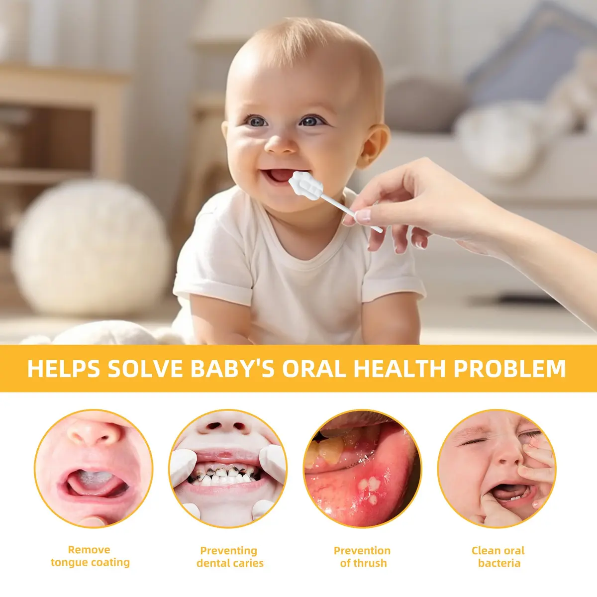EASICUTI Baby Tongue Cleaner 52PCS | Infant Oral Hygiene & Teething Massage - view 5